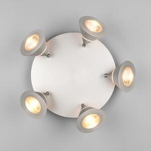 Trio Lighting LED тавански прожектор Romeo, Ø 30 cm, никелов цвят, 5-крилен., Металик, Дневна/трапезария, Метал, Модерен