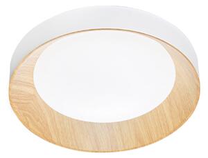 Luce Ambiente Design LED плафон Arka, Ø 40 cm, бял/с дървесен вид, метал, CCT, Бял, Дневна/трапезария, Метал, Модерен