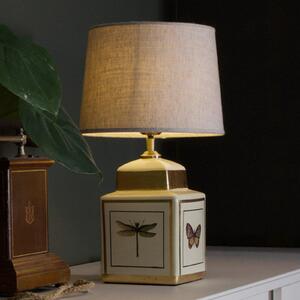 PR Home Настолна лампа Lucca, пясъчна, височина 45 cm, керамика, Бежов, Дневна/трапезария, Плат / текстил