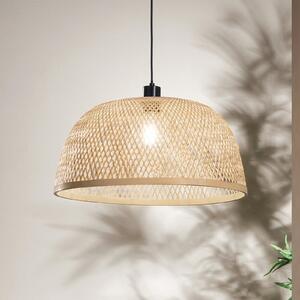 Luce Ambiente Design Висяща лампа Bamboo, кафява, Ø 48 cm, бамбук, Затъмняване, Кафяв / ръждив, Дневна/трапезария, Бамбук