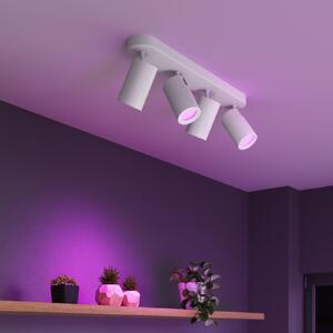 Calex Smart тавански спот бял дължина 49 cm 4-светлинен GU10-LED RGBW, Затъмняване, Бял, Дневна/трапезария, Метал, Модерен, Полукръгъл таван с разстояния
