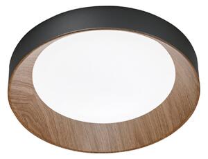 Luce Ambiente Design LED плафон Arka, Ø 40 cm, черен/с дървесен вид, метал CCT, Черен, Дневна/трапезария, Метал, Модерен