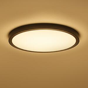 Calex Smart LED таванска лампа HALO Ø 40cm черна IP54 RGB CCT, Затъмняване, Черен, Дневна/трапезария, Пластмаса, Модерен