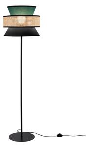 Luce Ambiente Design Степен лампа Gazebo, зелена/черна/естествена, 147 см, плат/ротан, Зелен, Дневна/трапезария, Плат / текстил