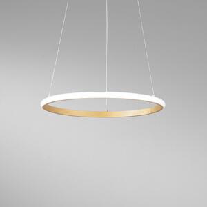 Luce Ambiente Design LED висяща лампа Axis, Ø 40 cm, златист цвят, метал, CCT, Злато / месинг, Дневна/трапезария, Метал, Модерен