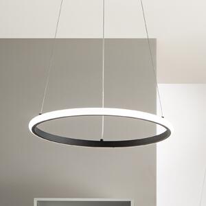 Luce Ambiente Design LED висяща лампа Axis, Ø 60 cm, черна, метал, CCT, Черен, Дневна/трапезария, Метал, Модерен