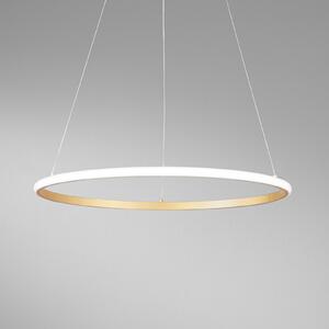 Luce Ambiente Design LED висяща лампа Axis, Ø 60 cm, златист цвят, метал, CCT, Злато / месинг, Дневна/трапезария, Метал, Модерен