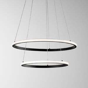 Luce Ambiente Design LED висяща лампа Axis, Ø 60/40 cm, черна, метал, CCT, RGB, Черен, Дневна/трапезария, Метал, Модерен