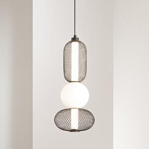 Luce Ambiente Design LED висяща лампа INKAS, височина 53 cm, черна, стъкло/метал, CCT, Черен, Дневна/трапезария, Стъкло