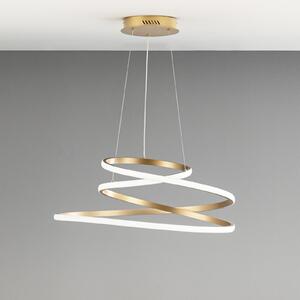 Luce Ambiente Design LED висяща лампа COASTER, златист цвят, Ø 60 cm, метал, CCT, Злато / месинг, Дневна/трапезария, Алуминий, Модерен