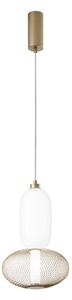 Luce Ambiente Design LED висяща лампа INKAS, височина 41 cm, златист цвят стъкло/метал CCT, Злато / месинг, Дневна/трапезария, Стъкло