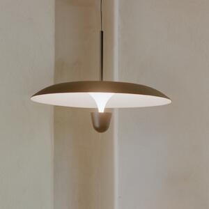 New Works LED висяща лампа Kantarell, Ø 55 cm, черна, Затъмняване, Черен, Дневна/трапезария, Метал, Дизайн