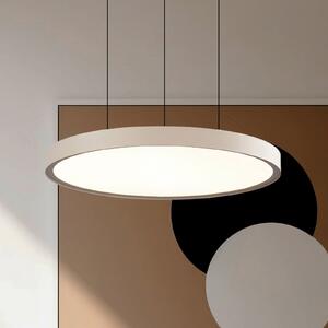 Viokef LED висяща лампа Denver, Ø 49 cm, бежова, метал, Бежов, Дневна/трапезария, Алуминий, Модерен