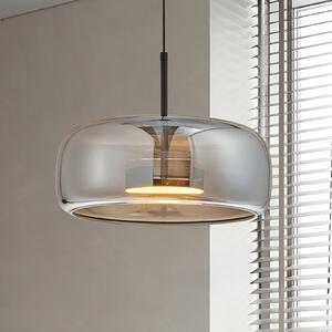 Viokef LED висяща лампа Deco, димно сиво/черно, Ø 33 cm, стъкло, Сив, Дневна/трапезария, Стъкло