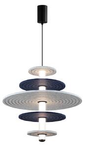 Viokef LED висяща лампа Azul, височина 46 cm, синьо/сиво/черно, филц, Сив, Дневна/трапезария, Пластмаса