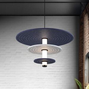 Viokef LED висяща лампа Azul, височина 31 cm, синьо/сиво/черно, филц, Сив, Дневна/трапезария, Пластмаса
