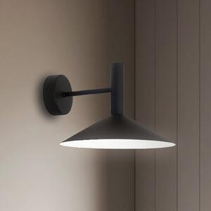 Viokef LED стенна лампа Marsi, черна, Ø 25 cm, метал, Черен, Дневна/трапезария, Метал