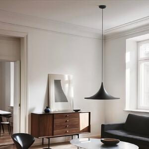 Linea Light Висяща лампа Morgana, черна/никел, метал, Ø 48 cm, E27, Затъмняване, Черен, Дневна/трапезария, Алуминий, Модерен