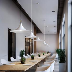 Linea Light Висяща лампа Morgana, бяла/никел, метал, Ø 48 cm, E27, Затъмняване, Бял, Дневна/трапезария, Алуминий, Модерен