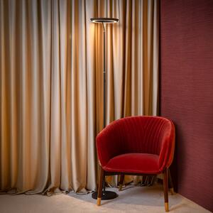 Lucide LED стояща лампа Celeste, черна, височина 174 cm, метал, Затъмняване, Черен, Дневна/трапезария, Метал, Модерен