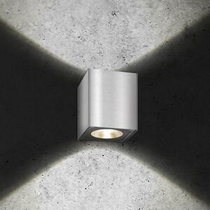 LCD LED външна стенна лампа 5026, неръждаема стомана, 11 cm, IP54, нагоре/надолу, Металик, Метал, Модерен, Стенна розетка отгоре/отдолу