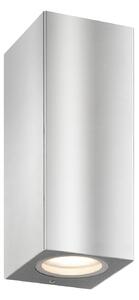 LCD Външна стенна лампа 5051, неръждаема стомана, 17 cm, IP54, нагоре/надолу, GU10, Затъмняване, Металик, Метал, Модерен, Стенна розетка отгоре/отдолу