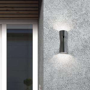LCD LED сензорна лампа за външна стена 5135, графит, метал, 26 cm, IP65, Черен, Метал, Модерен