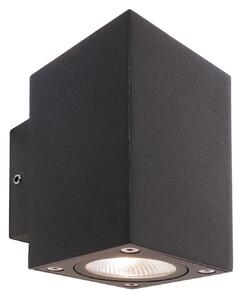 Deko-Light LED външна стенна лампа Cubodo Double Mini, алуминий, тъмно сив, Черен, Алуминий, Модерен