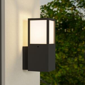 Deko-Light Външна стенна лампа Facado 2 Square, алуминий, тъмно сив, E27, Затъмняване, Черен, Алуминий, Модерен, Стенна розетка отгоре