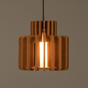 Lucide Висяща лампа Rollo, теракота, Ø 40 cm, плат/метал/стъкло, Затъмняване, Кафяв / ръждив, Дневна/трапезария, Плат / текстил