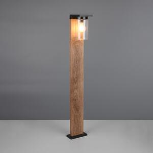 Trio Lighting Осветление за пътеки ARDILA, дървесен вид, височина 100 cm, метал/стъкло IP44, Затъмняване, Дърво, Алуминий, Модерен