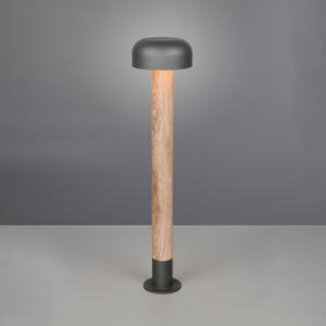 Trio Lighting Осветление за пътеки FRASER, дървесен вид, височина 85 cm, метал, IP54, Затъмняване, Дърво, Алуминий, Модерен