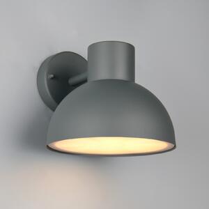 Trio Lighting Външна стенна лампа ELBE, антрацит, Ø 20 cm, метал, IP44, Затъмняване, Черен, Алуминий, Кръгла стена