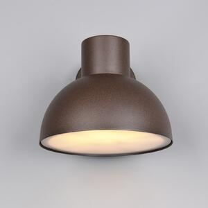 Trio Lighting Външна стенна лампа ELBE, ръждивокафява, Ø 20 cm, метал, IP44, Затъмняване, Кафяв / ръждив, Алуминий, Кръгла стена