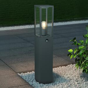 Trio Lighting Сензорно освещение за пътеки GARONNE, антрацит, височина 80 cm, метал IP44, Затъмняване, Черен, Алуминий, Модерен