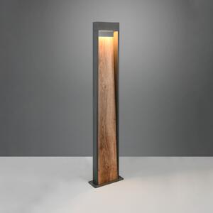 Trio Lighting LED осветление за пътеки SALMON, дървесен вид, височина 100 cm метал, IP44, Дърво, Алуминий, Модерен