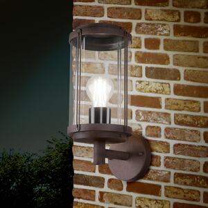 Trio Lighting Външна стенна лампа TANARO, ръждивокафява, височина 33 cm, метал IP44, Затъмняване, Кафяв / ръждив, Алуминий, Модерен, Кръгла стена