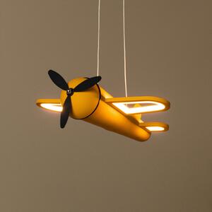Lucide LED висяща лампа за детска стая Fokker, жълта Дължина 46 cm Метал, Жълт, Детска стая, Метал