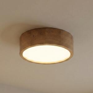 TEMAR LIGHTING Осветително тяло за таван Cleo, Ø 28 cm, 2 светлини, дъбово дърво, E27, Затъмняване, Дърво, Дневна/трапезария, Дървесина, Модерен