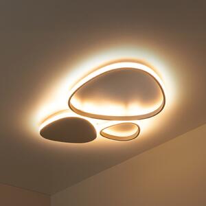 Lucide LED плафон Samling, дължина 62 cm, цвят таупе, метал, Затъмняване, Бежов, Дневна/трапезария, Метал, Модерен