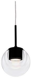 Kdln LED висяща лампа Dew, черна, 1-пламъчна, Ø 11 cm, Затъмняване, Черен, Кухня, Стъкло, Дизайн