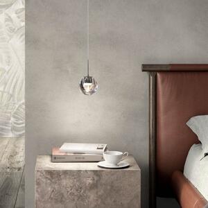 Kdln LED висяща лампа Dew, хромирана, 1-пламъчна, Ø 11 cm, Затъмняване, Металик, Кухня, Стъкло, Дизайн