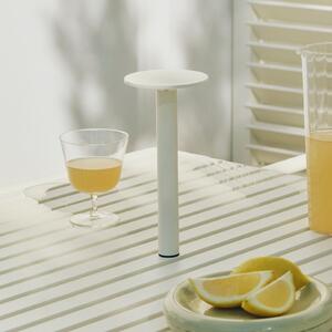 HAY LED акумулаторна настолна лампа HOST PORTABLE, кремаво бяла, 22 cm IP44, Затъмняване, Бежов, Дневна/трапезария, Алуминий, Модерен