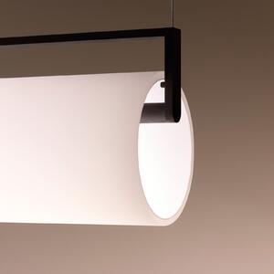 Vibia LED висяща лампа KONTORNO, дължина 122 cm, черна 930 dim, Затъмняване, Черен, Дневна/трапезария, Алуминий, Модерен