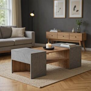 Комплект маси за кафе 3 части Morfi Brown 105x45x37 cm