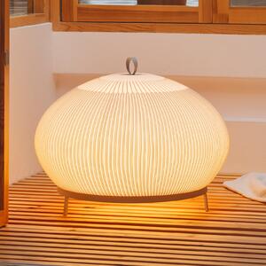 Vibia LED-подова лампа KNIT, 51 x 65 cm, бежова, текстил, Затъмняване, Бежов, Дневна/трапезария, Пластмаса, Дизайн