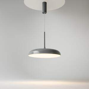 Maytoni LED висяща лампа Gerhard, Ø 40 cm, сива, метал, Сив, Дневна/трапезария, Метал, Модерен