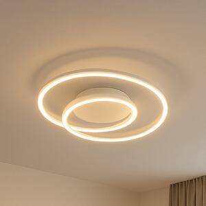 FISCHER & HONSEL LED плафон HOLY, пясъчен, Ø 49 cm, дистанционно управление, CCT, димер, Затъмняване, Бежов, Дневна/трапезария, Метал, Модерен