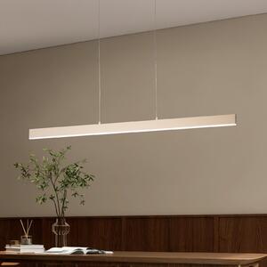 FISCHER & HONSEL LED висяща лампа Silvano, пясъчна, дължина 115 cm, CCT, сензорен димер, Затъмняване, Бежов, Дневна/трапезария, Метал, Модерен