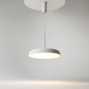 Maytoni LED висяща лампа Gerhard, Ø 40 cm, бяла, метал, Бял, Дневна/трапезария, Метал, Модерен